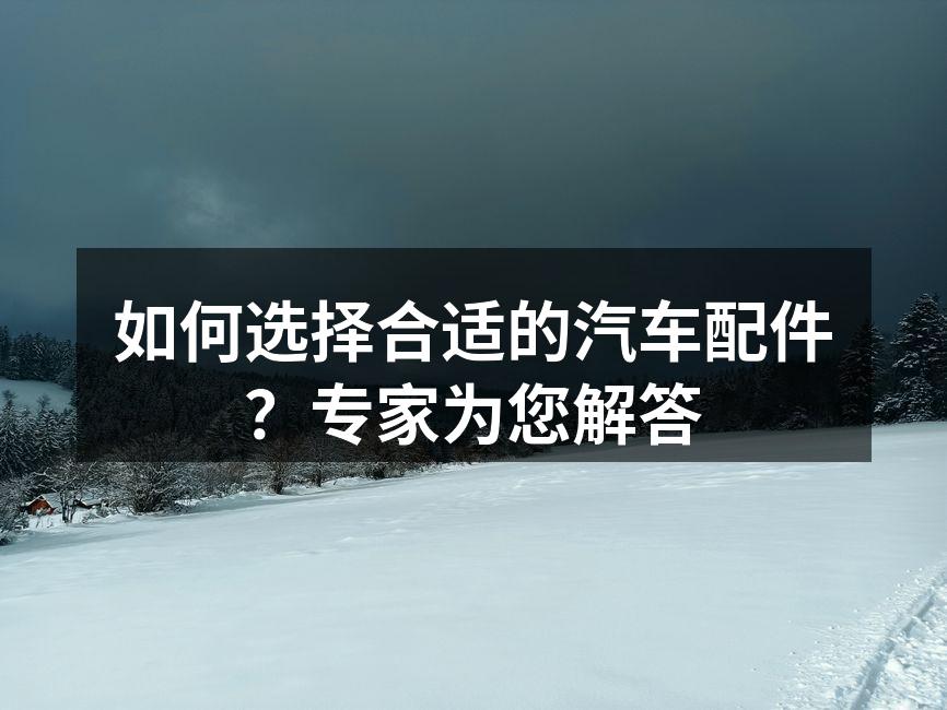 优质汽车配件的选择